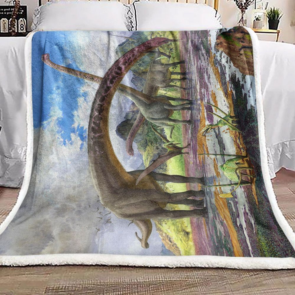 Dinosaur Sherpa Fleece Blanket