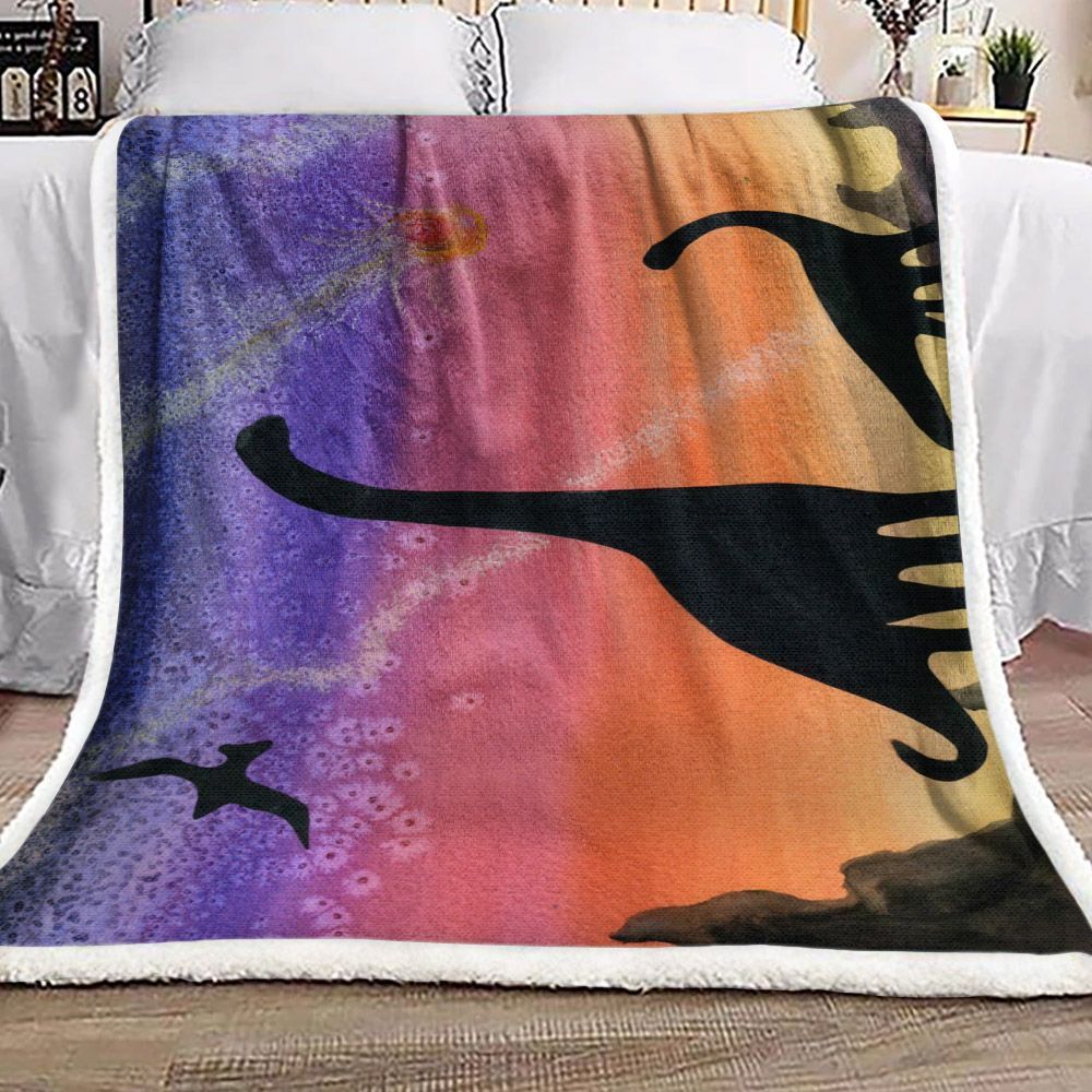 Dinosaur Sherpa Fleece Blanket