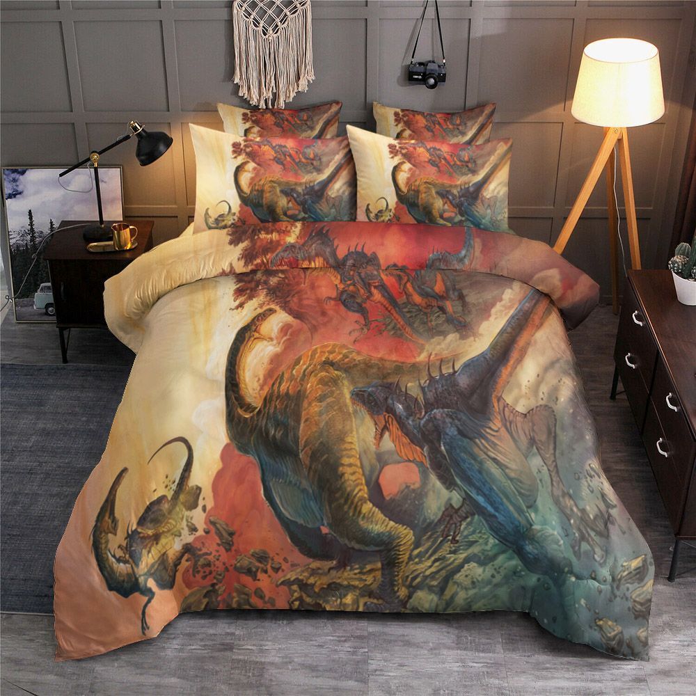Dinosaur On The Volcanic Eruptions Event Bedding Set