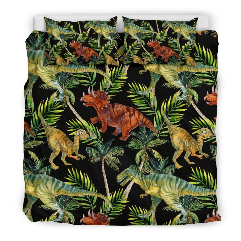 Dinosaur Palm Leaves Bedding Set