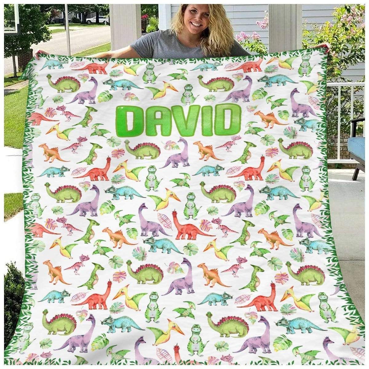 Dinosaur Personalized Fleece Blanket