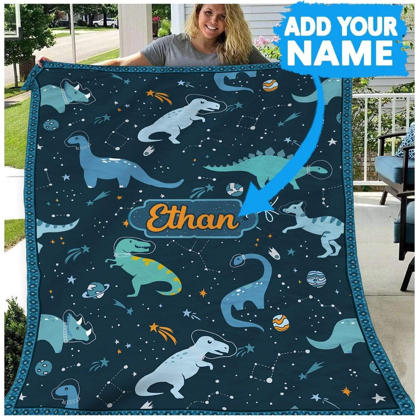 Dinosaur Personalized Fleece Blanket