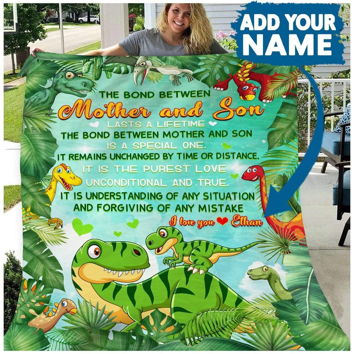 Dinosaur Personalized Fleece Blanket