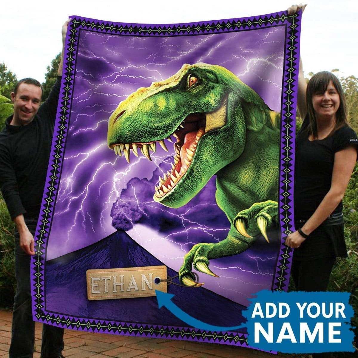 Dinosaur Personalized Fleece Blanket