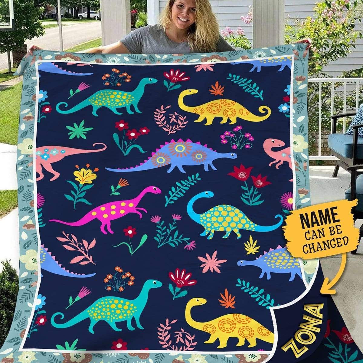 Dinosaur Personalized Fleece Blanket