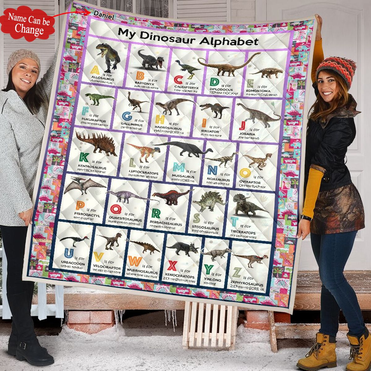 Dinosaur Personalized Quilt Blanket HHC120618