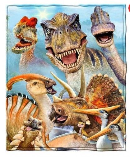 Dinosaur Selfie Sherpa Fleece Blanket