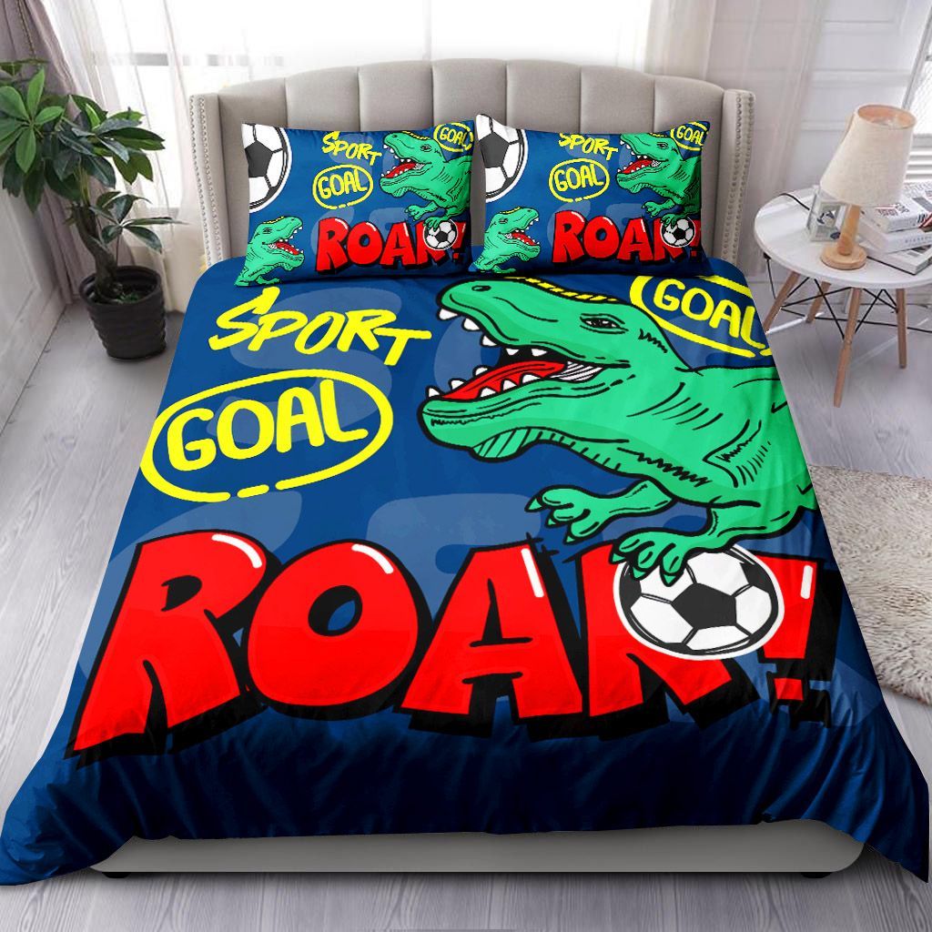 Dinosaur Sports Soccer Bedding Set