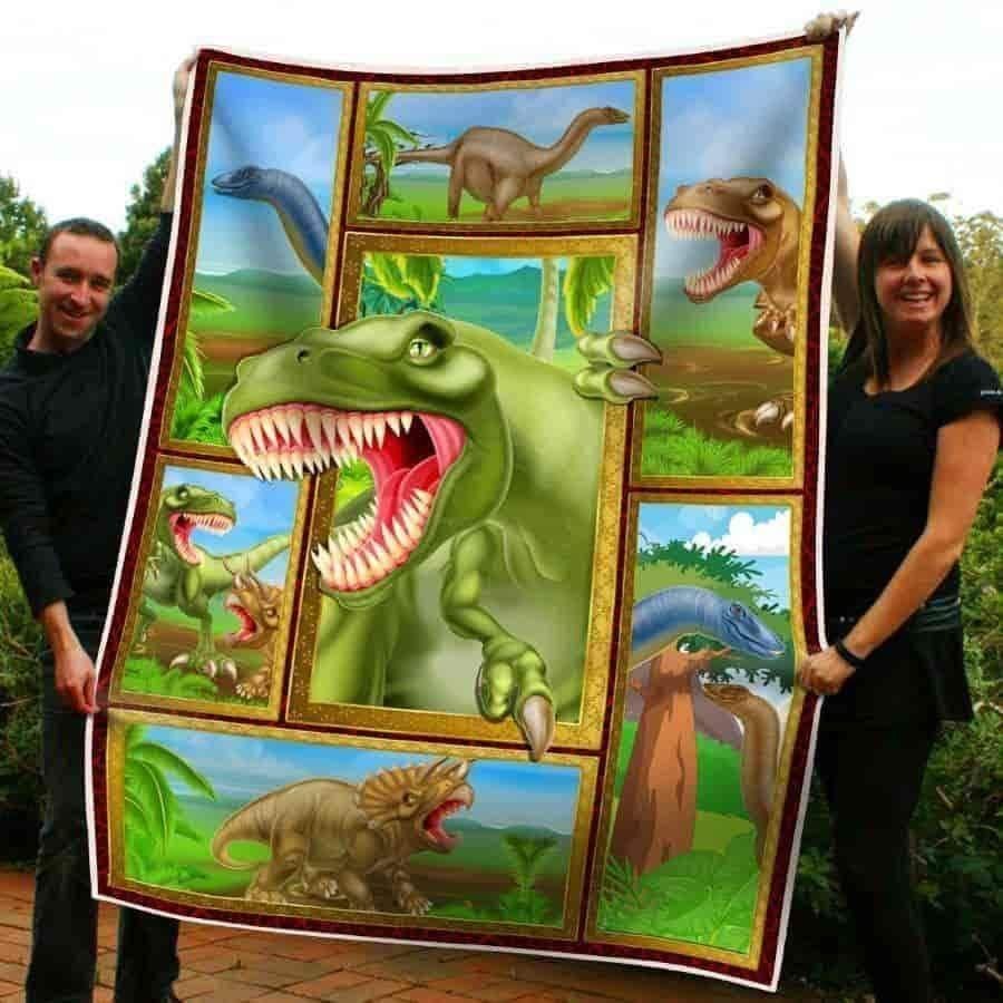 Dinosaur T Rex Sherpa Fleece Blanket
