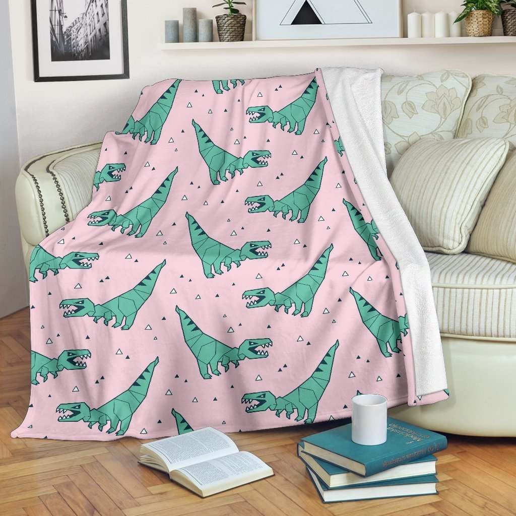 Dinosaur T Rex Sherpa Fleece Blanket