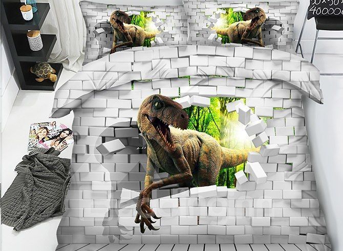 Dinosaur Through Walls Bedding Set
