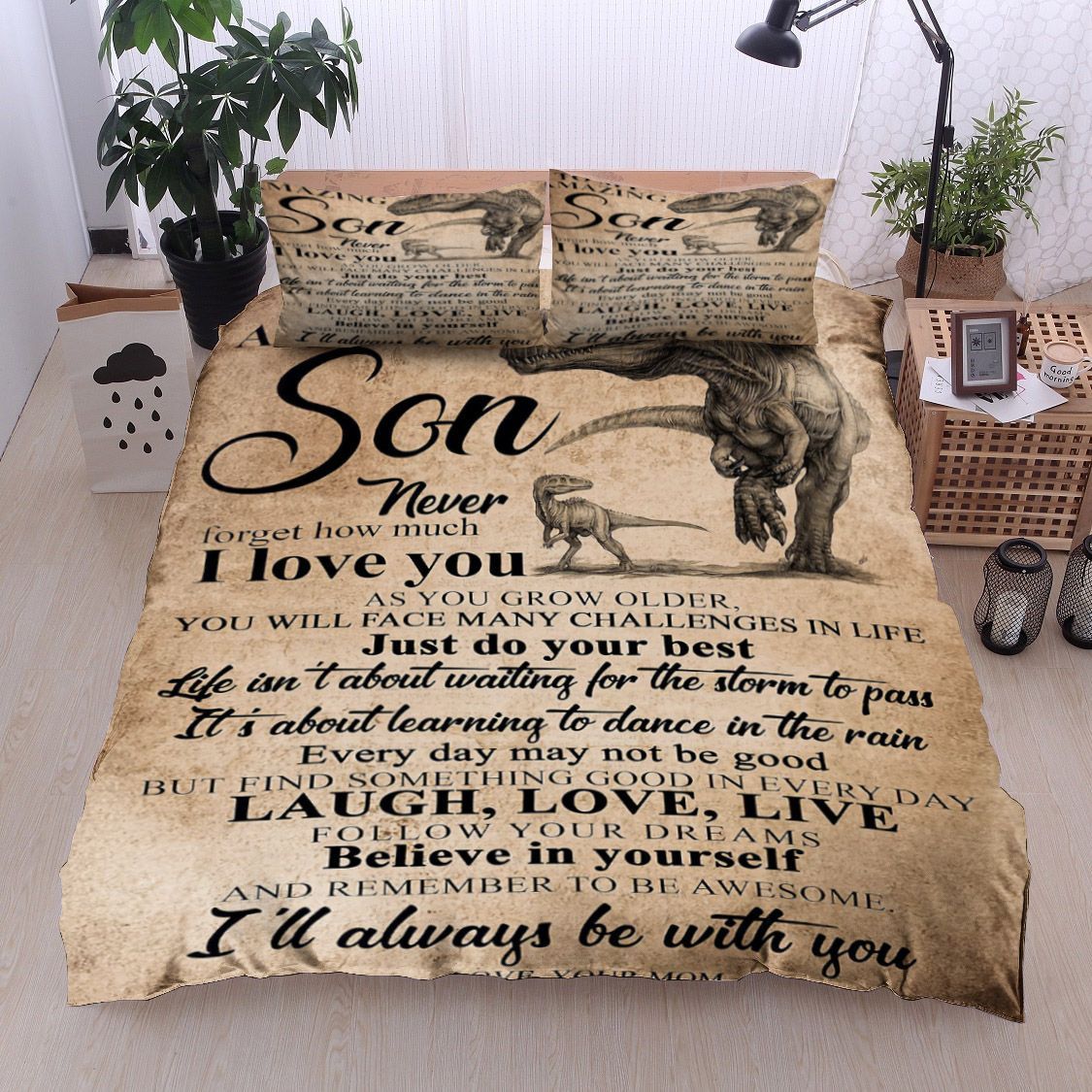 Dinosaur To My Amazing Son From Mom Bedding Set