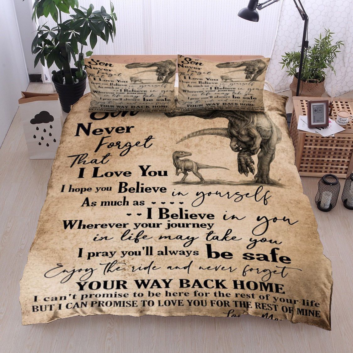 Dinosaur To My Son Love Mom Bedding Set