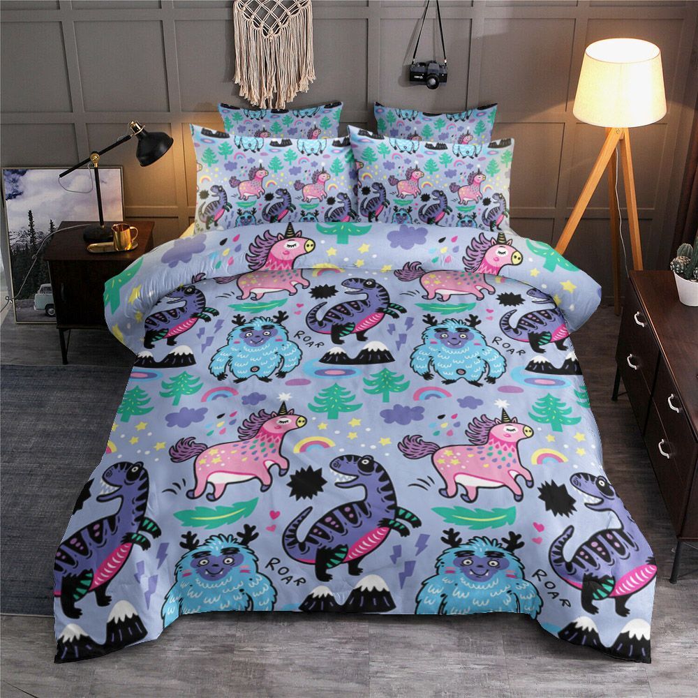Dinosaur Unicorn Yeti Bedding Set