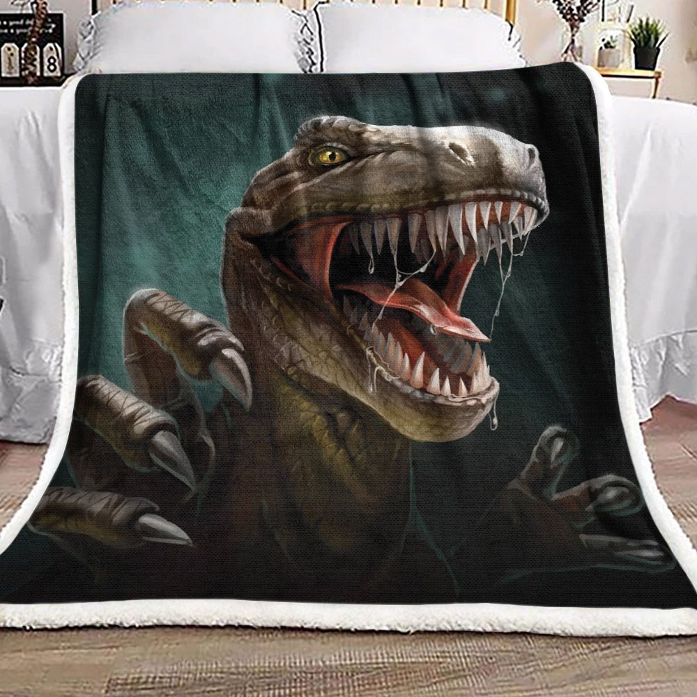 Dinosaur Sherpa Fleece Blanket