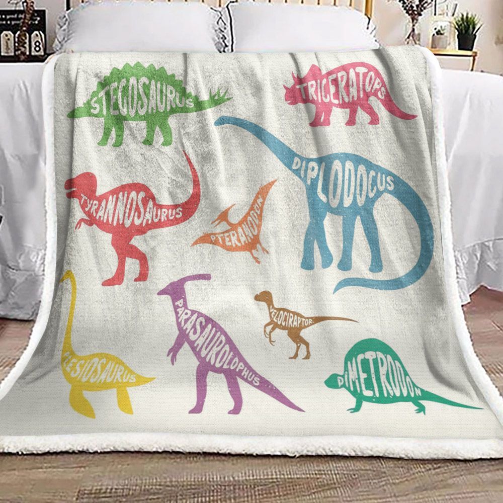 Dinosaur Sherpa Fleece Blanket