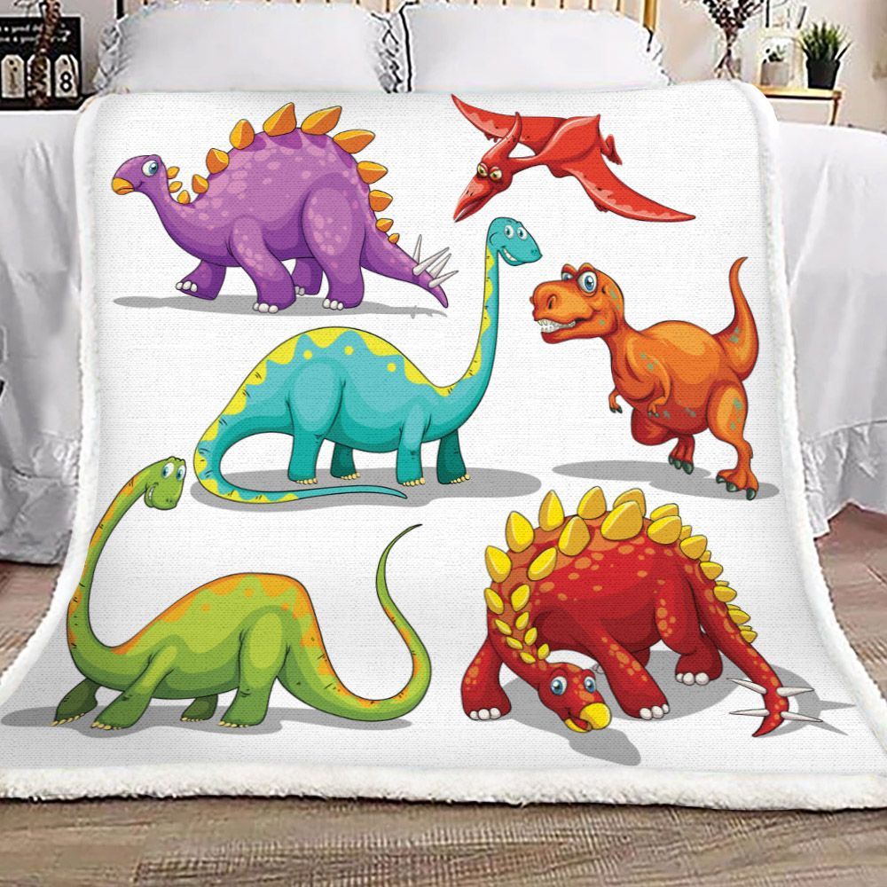 Dinosaur Sherpa Fleece Blanket
