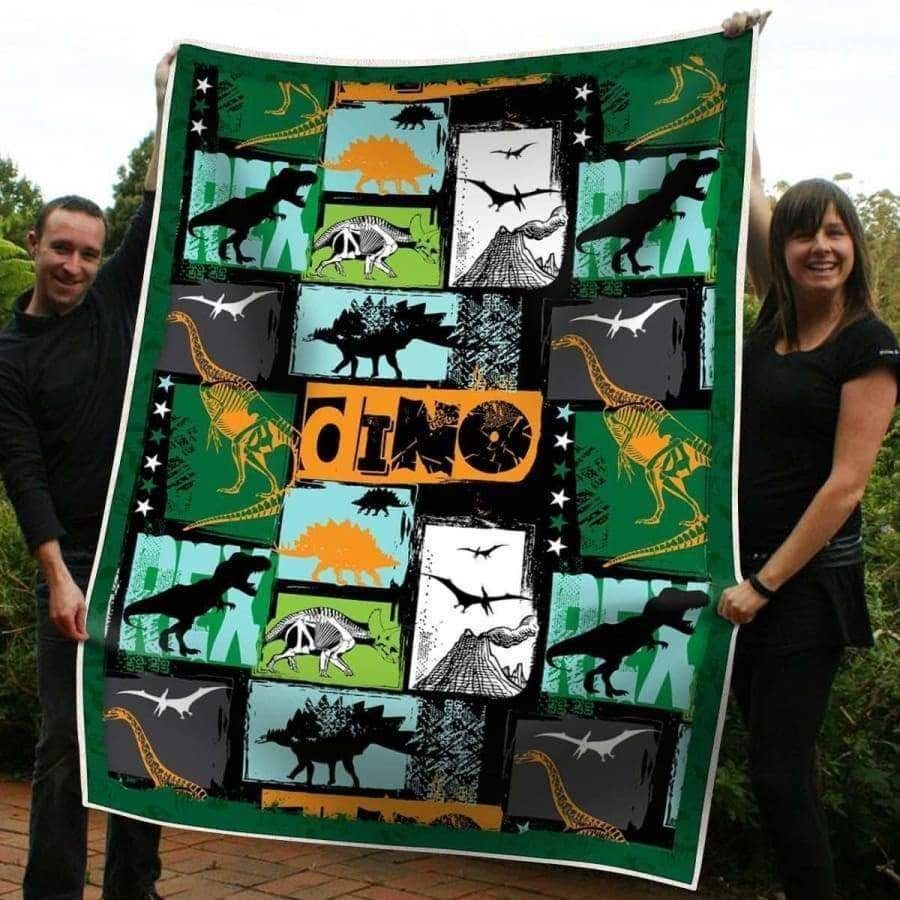Dinosaur Vintage Sherpa Fleece Blanket