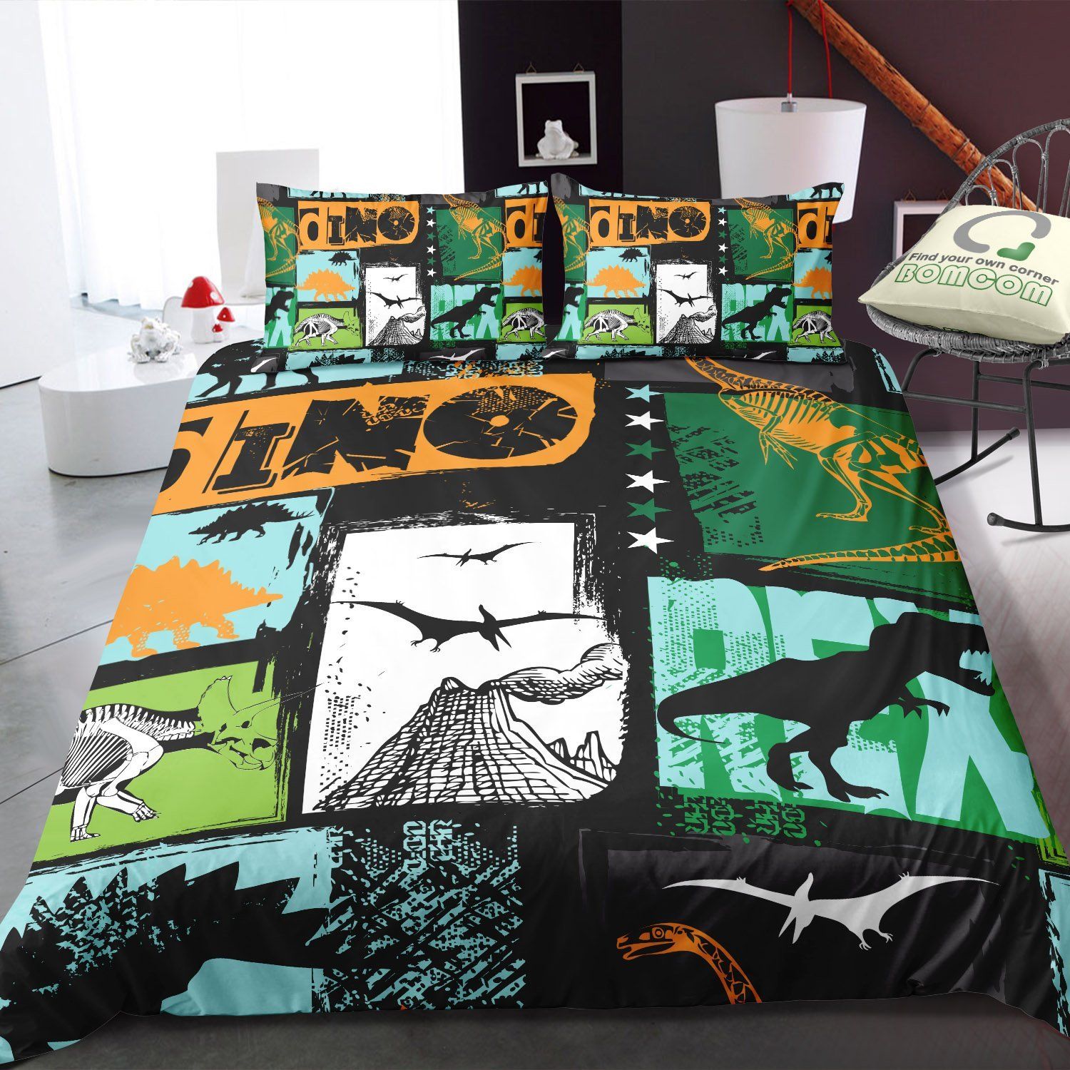 Dinosaur Vocanic Forest Bedding Set