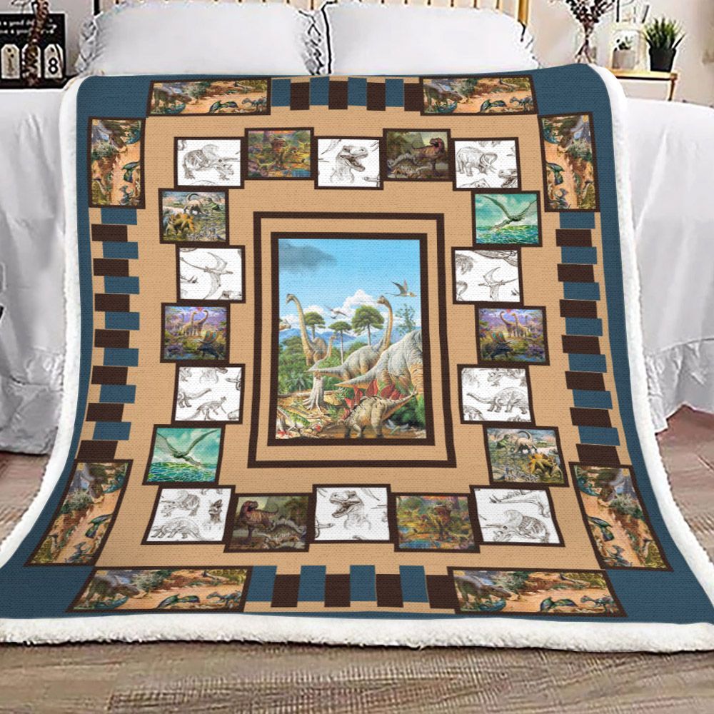 Dinosaur Sherpa Fleece Blanket