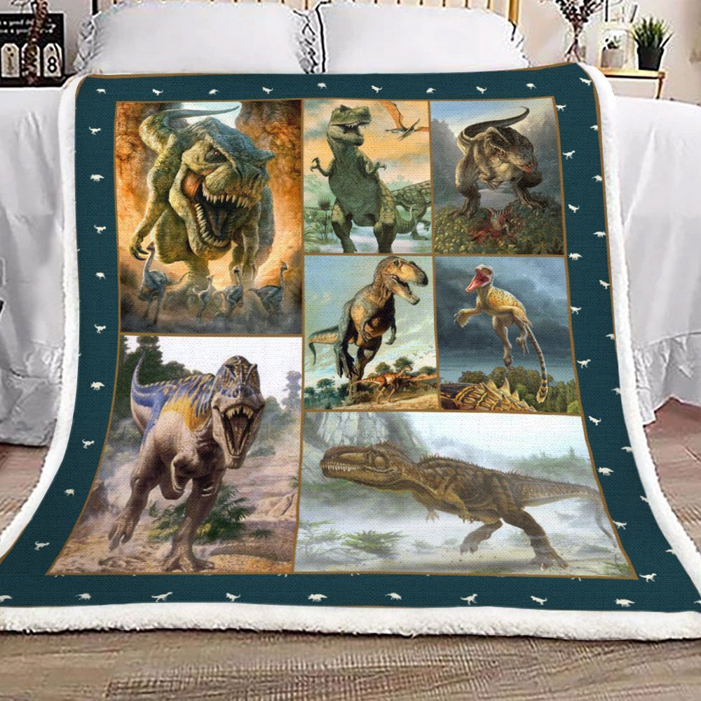 Dinosaur Sherpa Fleece Blanket
