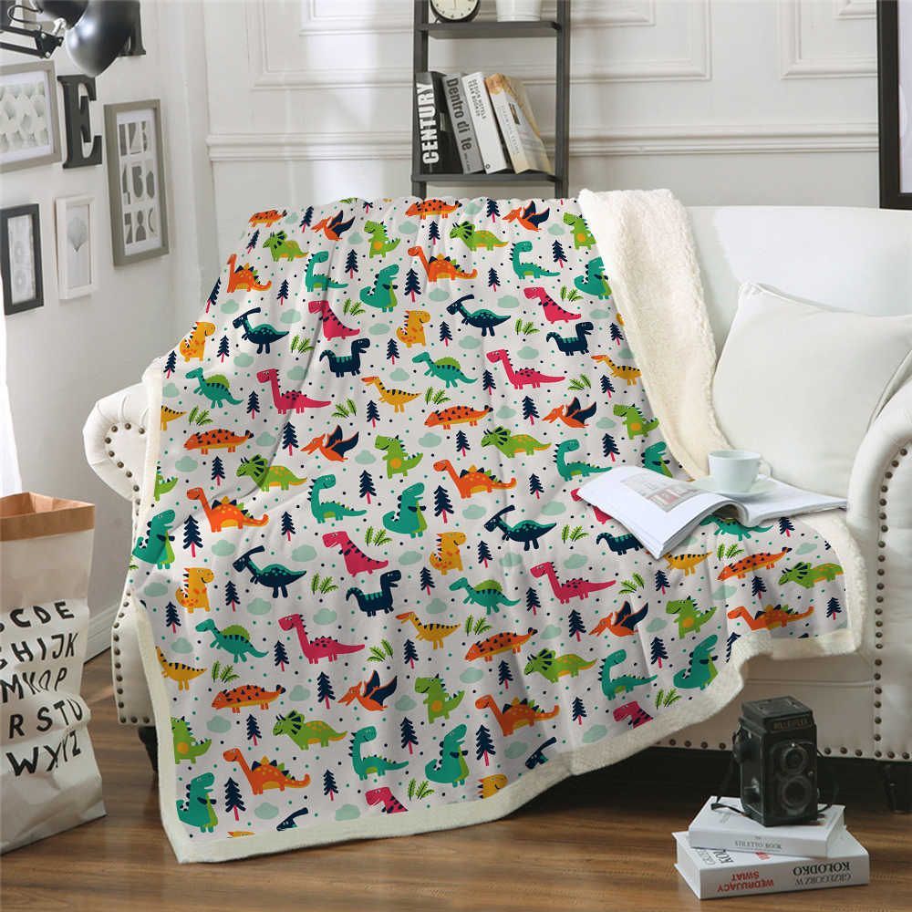 Dinosaurs Sherpa Fleece Blanket