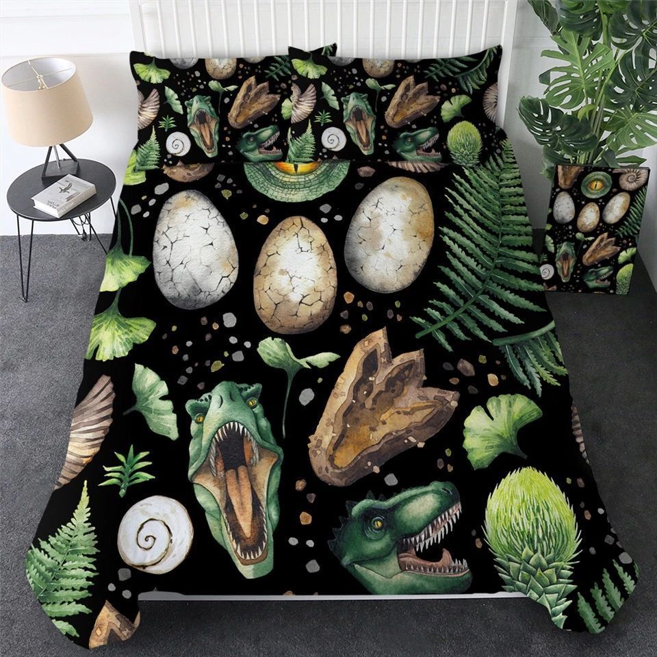 Dinosaurs Eggs And Footprints Bedding Set