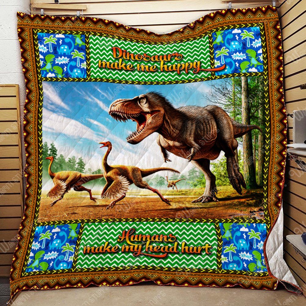 Dinosaurs Make Me Happy Quilt Blanket Lp25 Dhc1312176Dd