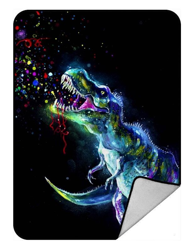 Dinosaurs Rainbow Sherpa Fleece Blanket