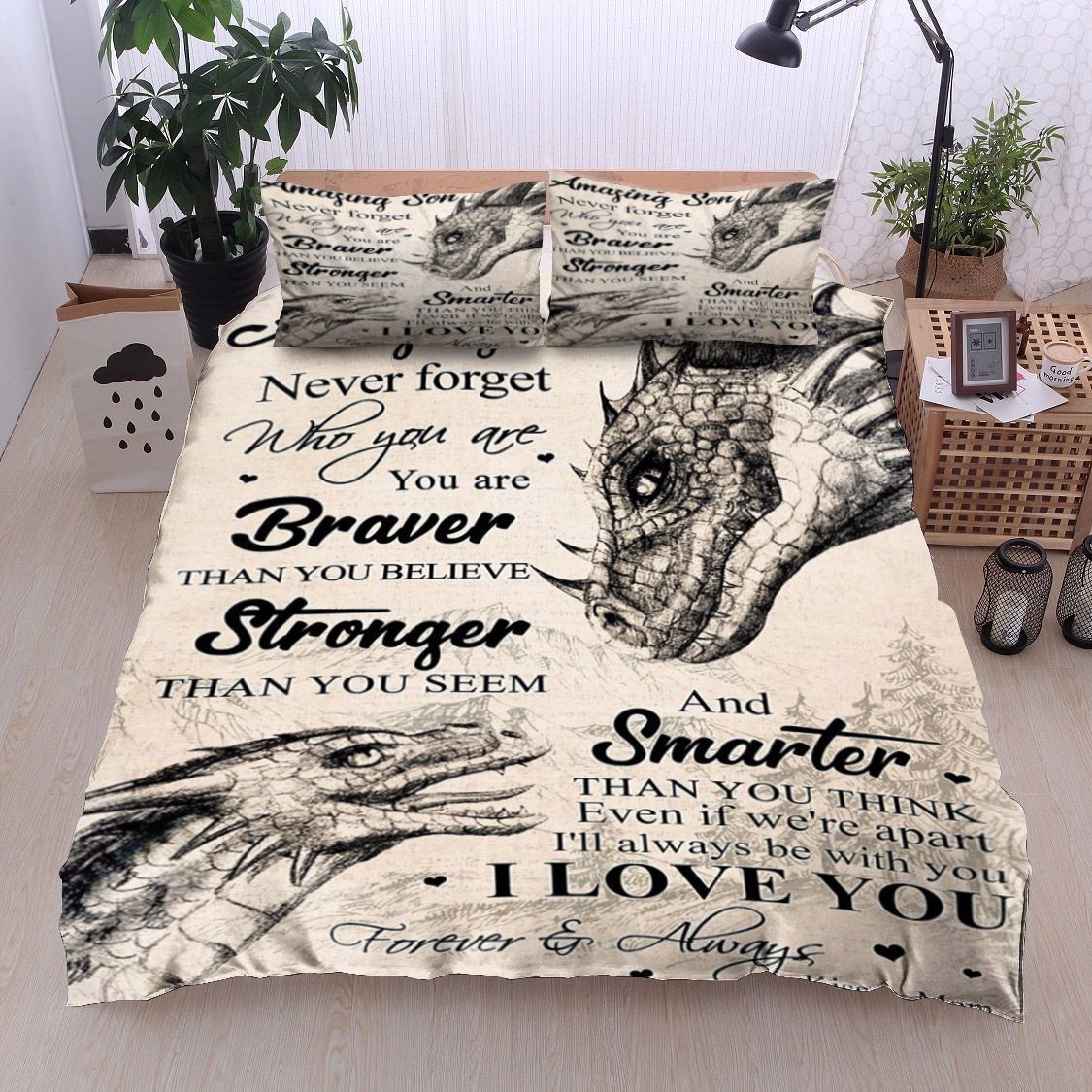 Dinosaurs To My Amazing Son Kisses From Mom Bedding Set