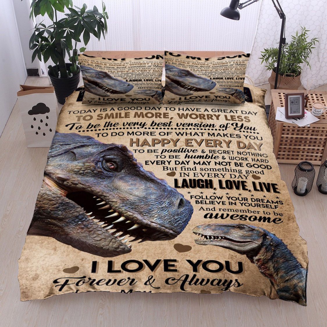 Dinosaurs To My Son From Mom Bedding Set