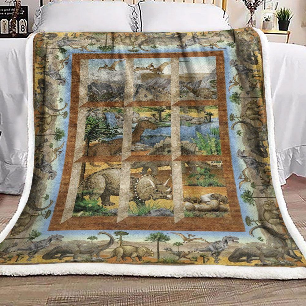 Dinosaurus Sherpa Fleece Blanket