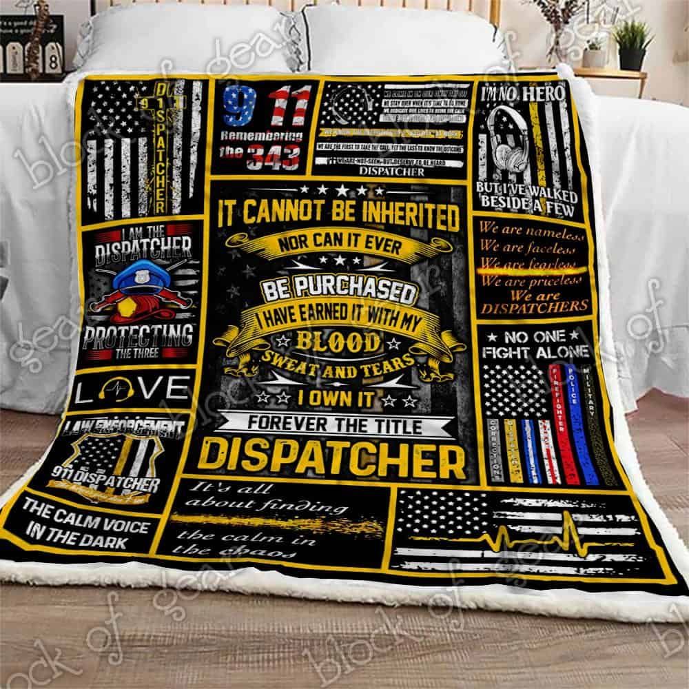 Dispatcher Thin Gold Line Fleece Blanket
