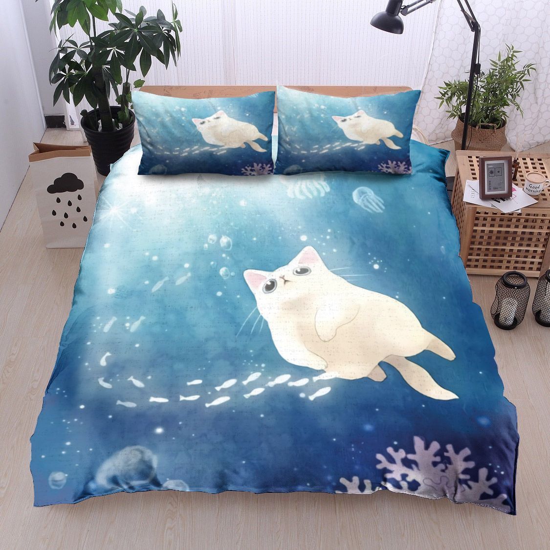 Diving Cat Bedding Set