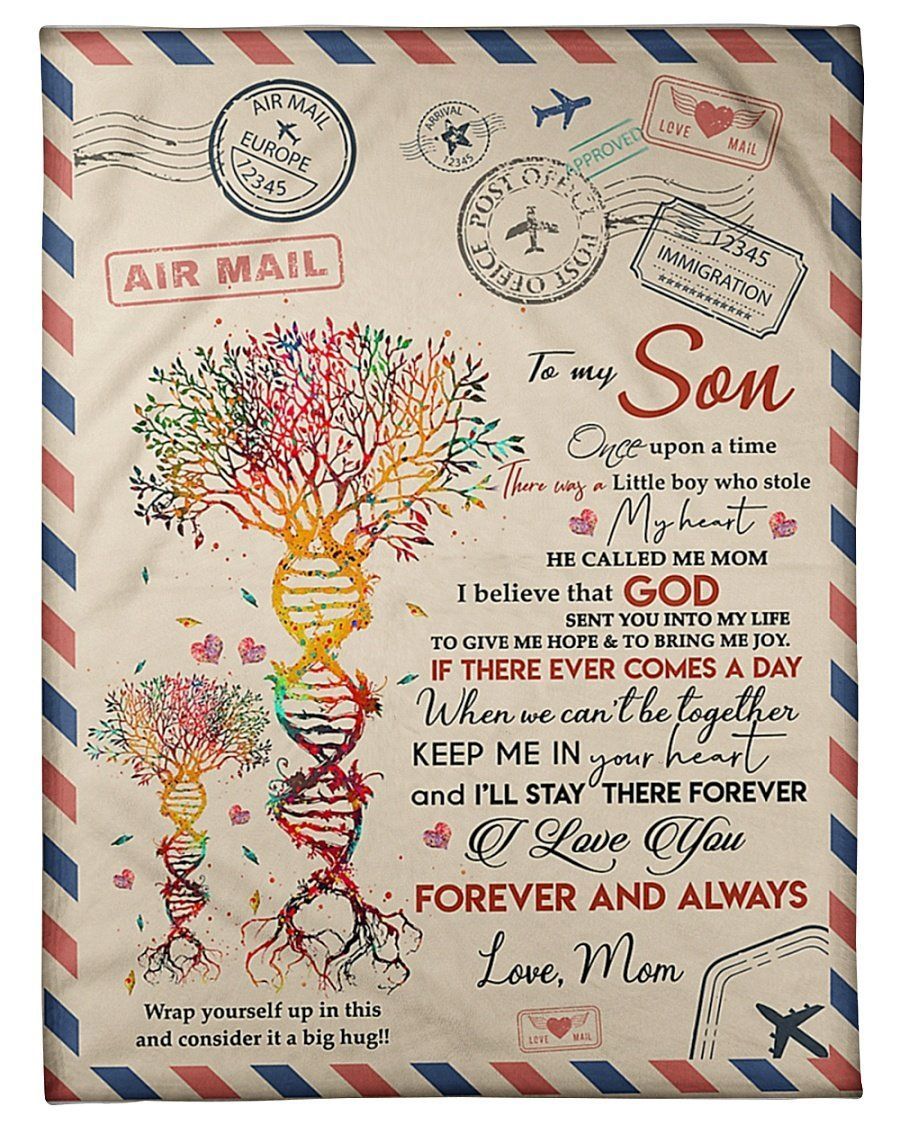 Dna I’ll Stay There Forever Fleece Blanket To Son Fleece Blanket