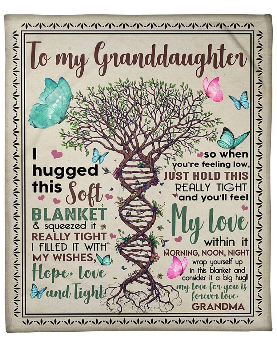 DNA Tree I Hugged This Soft Blanket Grandma Gift For Granddaughter Fleece Blanket