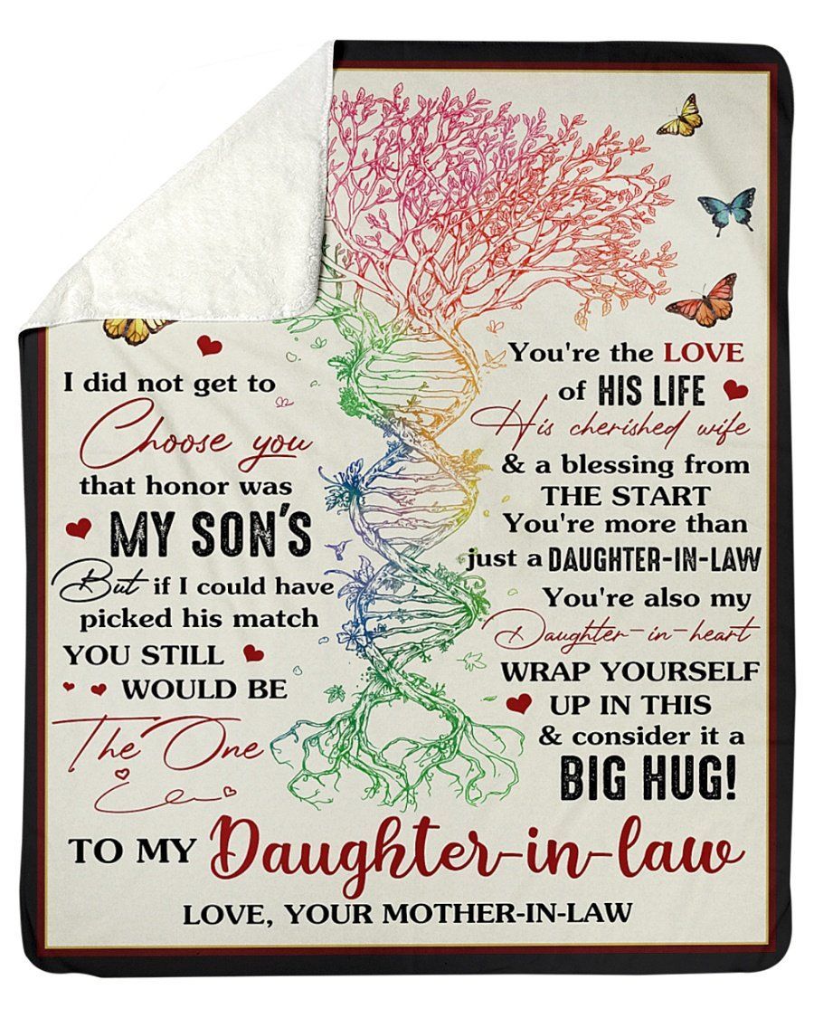 Dna Tree You’re Also My Daughter In Heart Fleece Blanket Sherpa Blanket