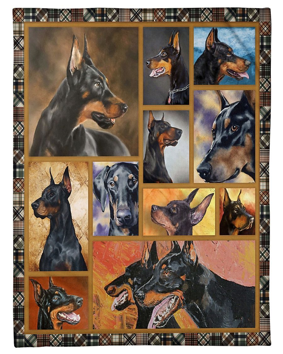 Doberman Cute Gift For Dog Lovers Sherpa Fleece Blanket