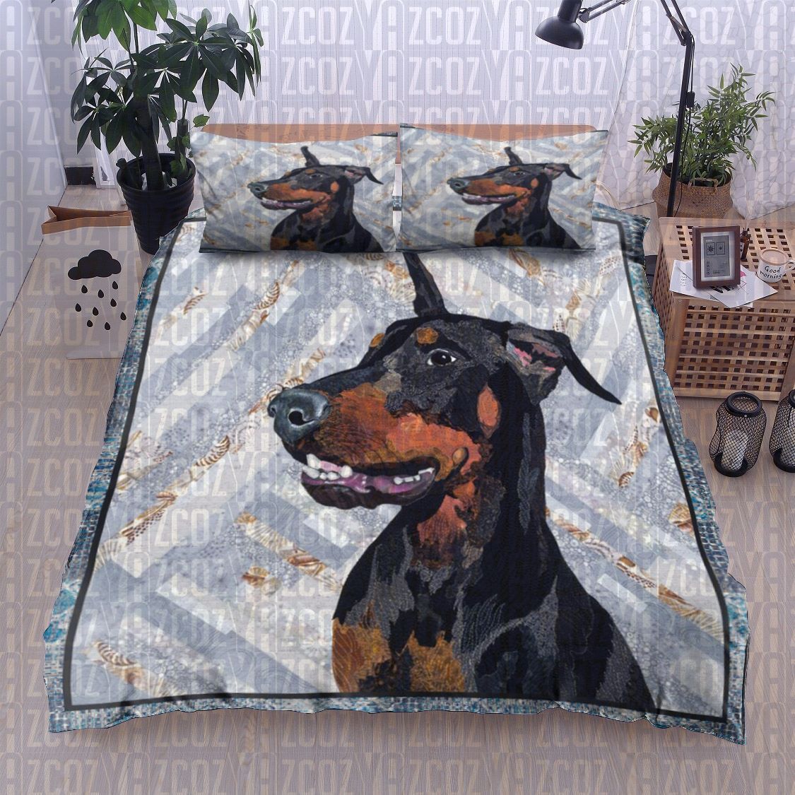 Doberman Dog Bedding Set