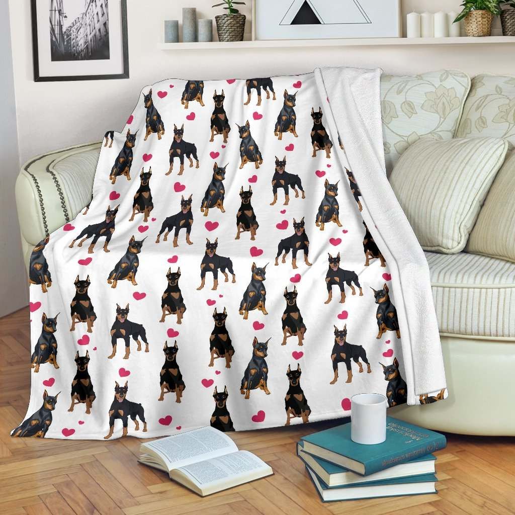 Doberman Heart Blanket