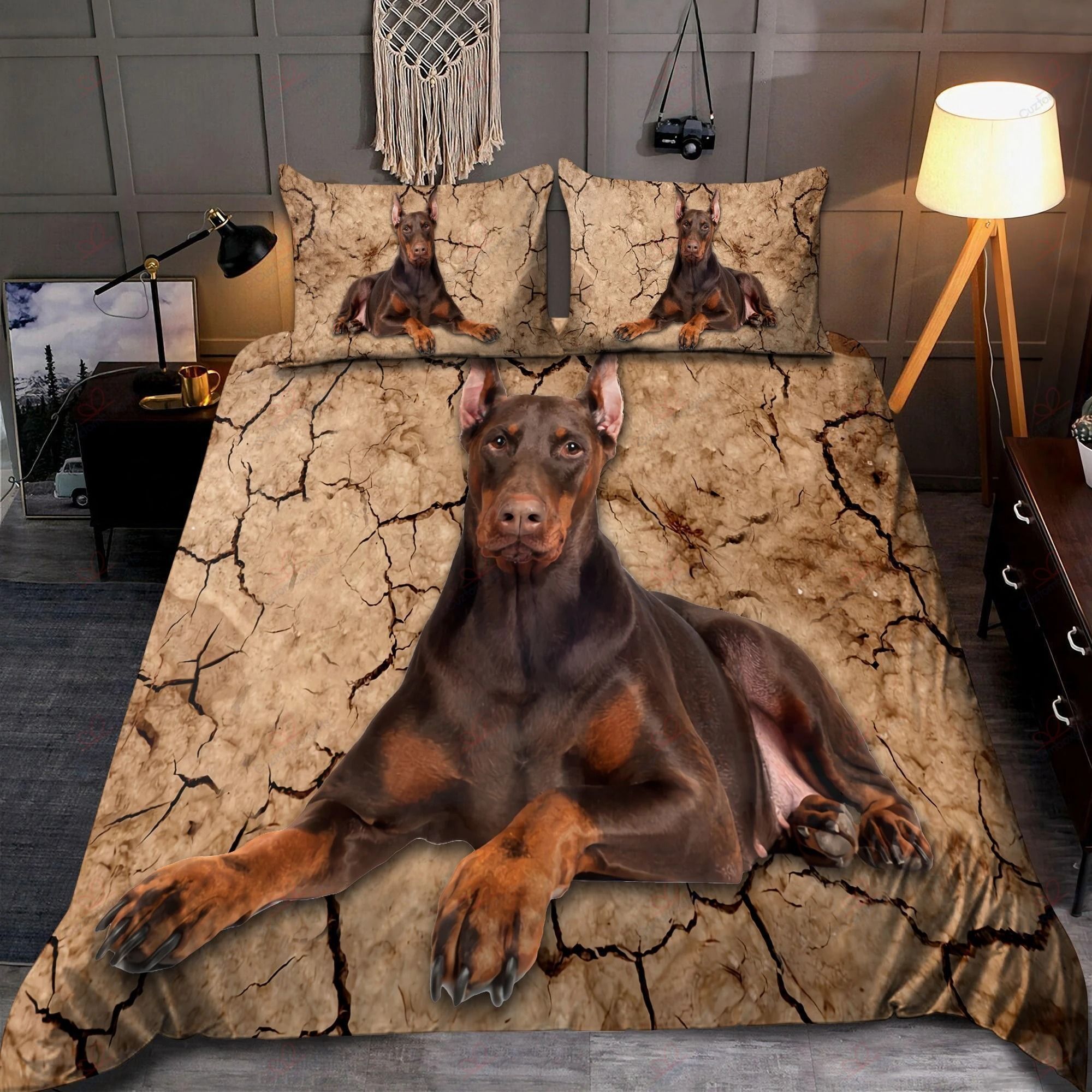 Doberman Pinscher Dog Bedding Set