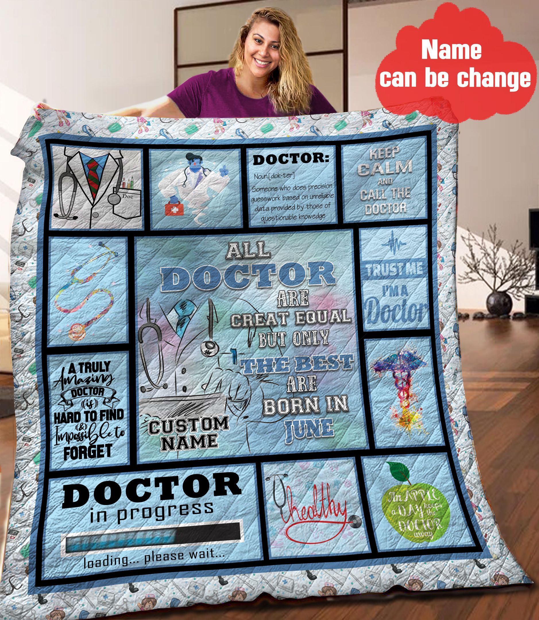 Doctor Personalized Quilt Blanket HHH300531NA