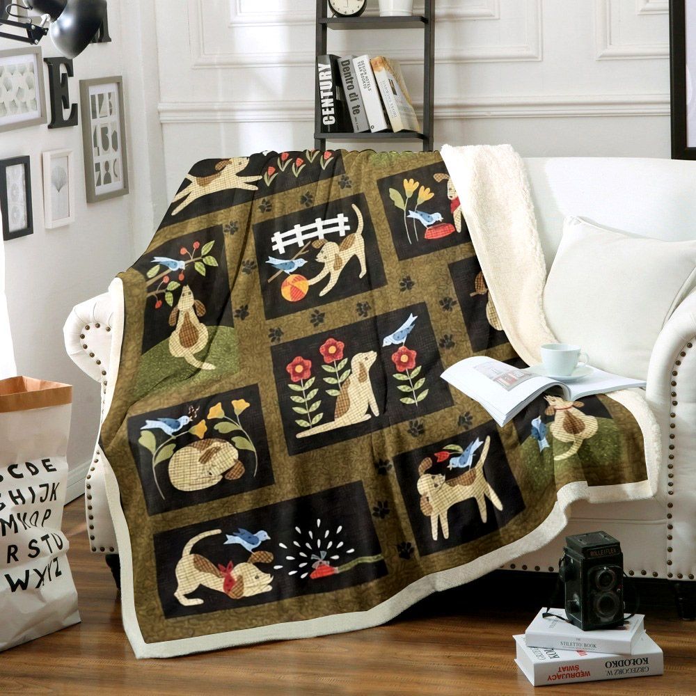 Dog Sherpa Fleece Blanket