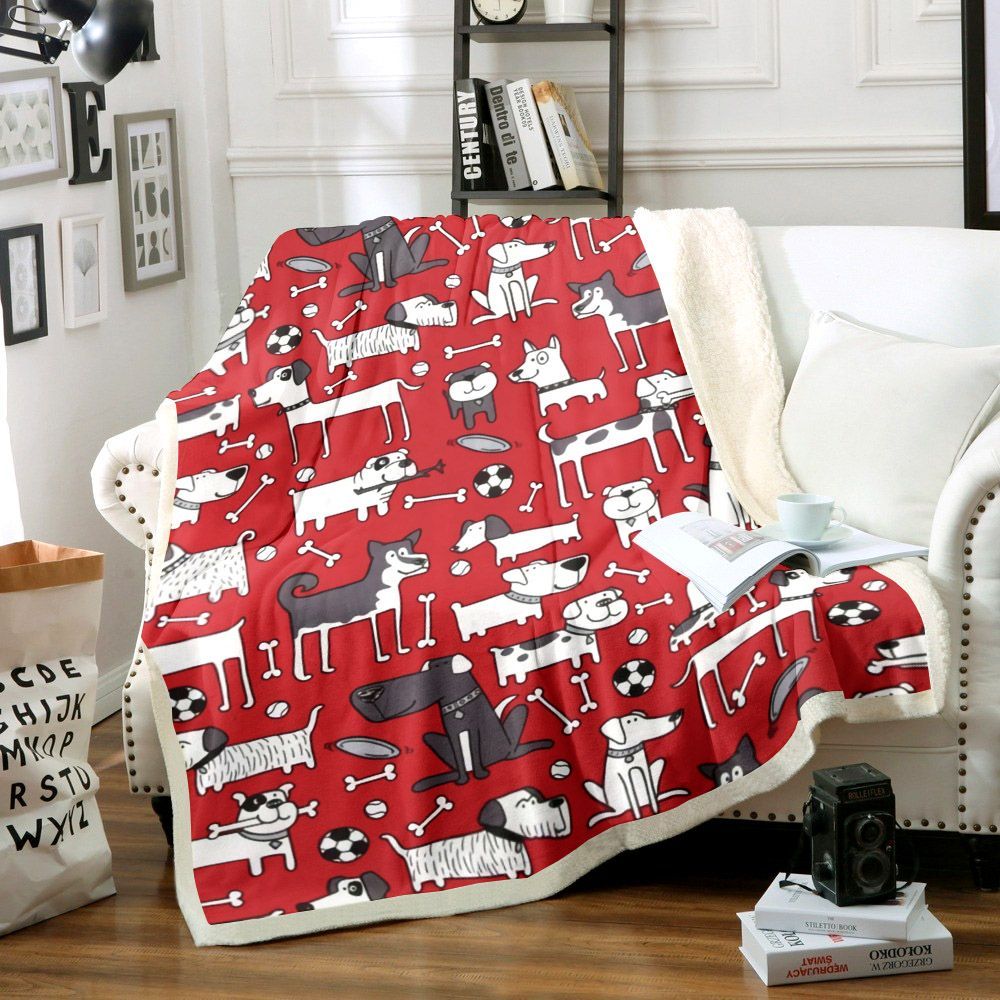 Dog Sherpa Fleece Blanket