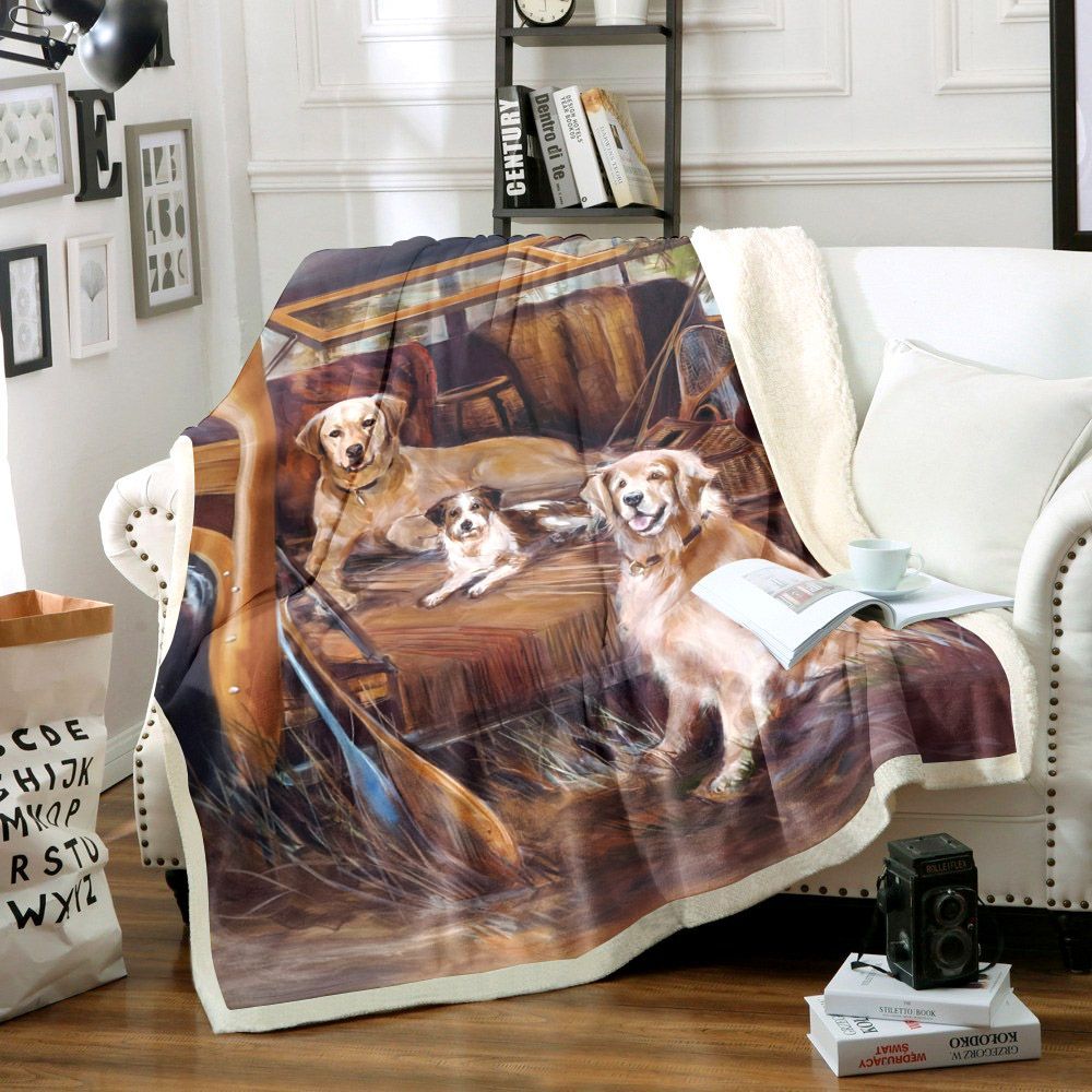 Dog Sherpa Fleece Blanket