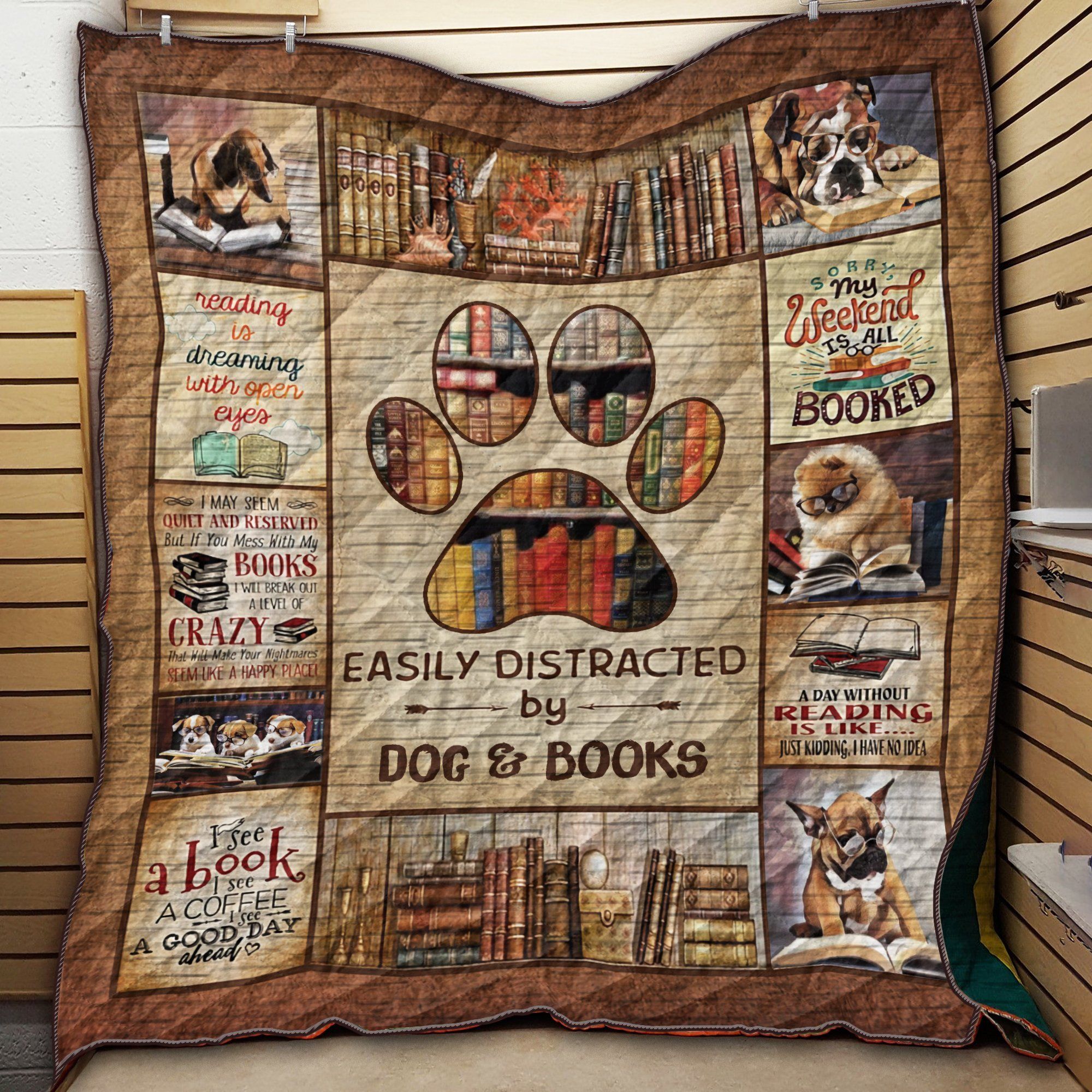 Dog And Book Quilt Blanket Dhc09121861Dd