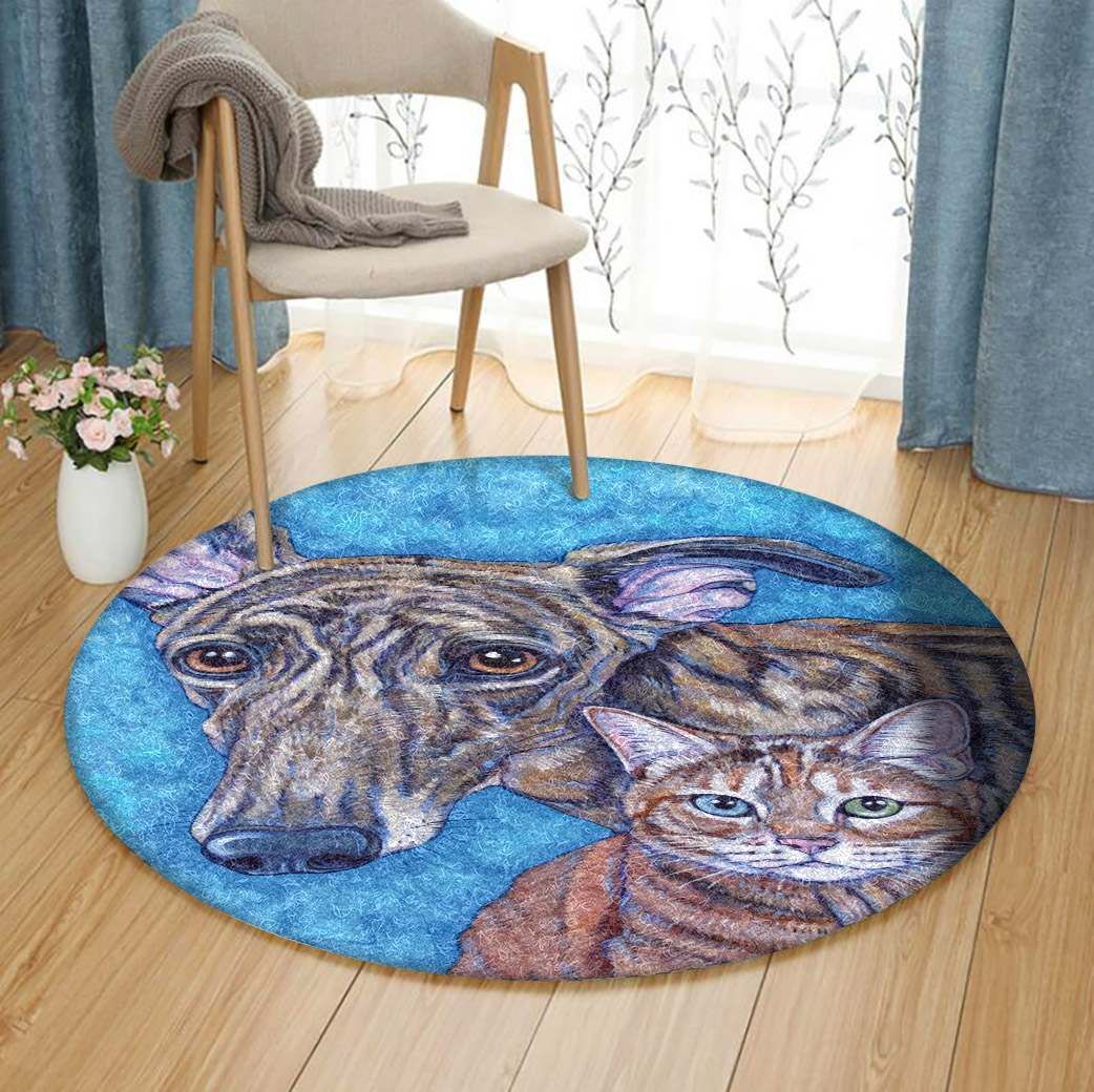 Dog And Cat Round Carpet