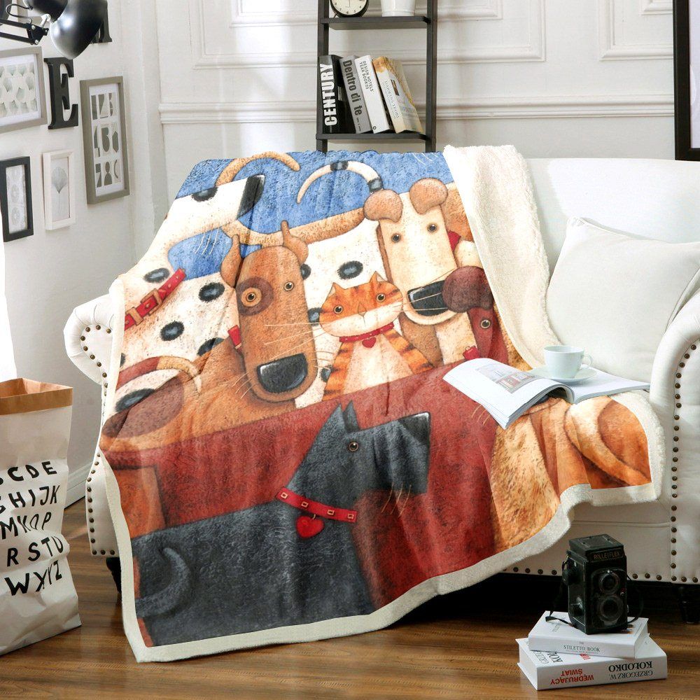Dog And Cat Sherpa Fleece Blanket