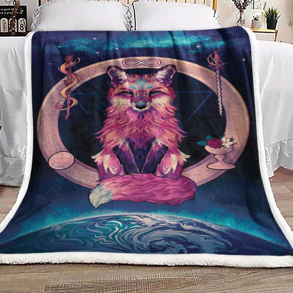 Dog And Earth Sherpa Fleece Blanket