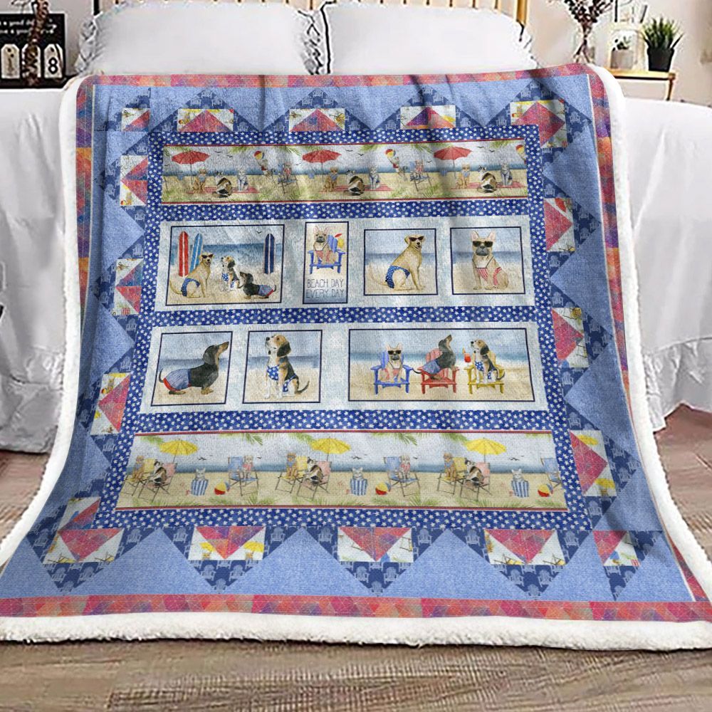 Dog Beach Sherpa Fleece Blanket
